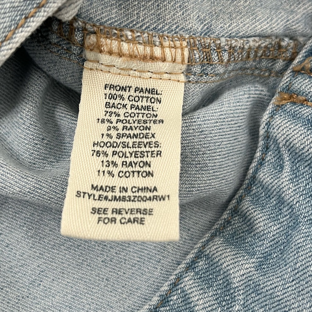 Mudd Denim Button Hooded Jacket Large - image 6